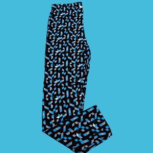 Pepco Full length Soft Cotton Blue&Grey Abstract leggings Skinny Fit NWOT